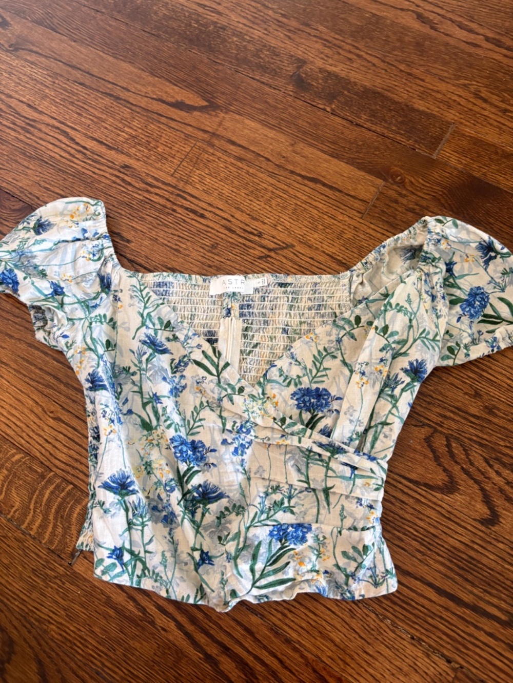 ASTR The Label- Surplice Top- Blue Floral- Small - Picture 2 of 4